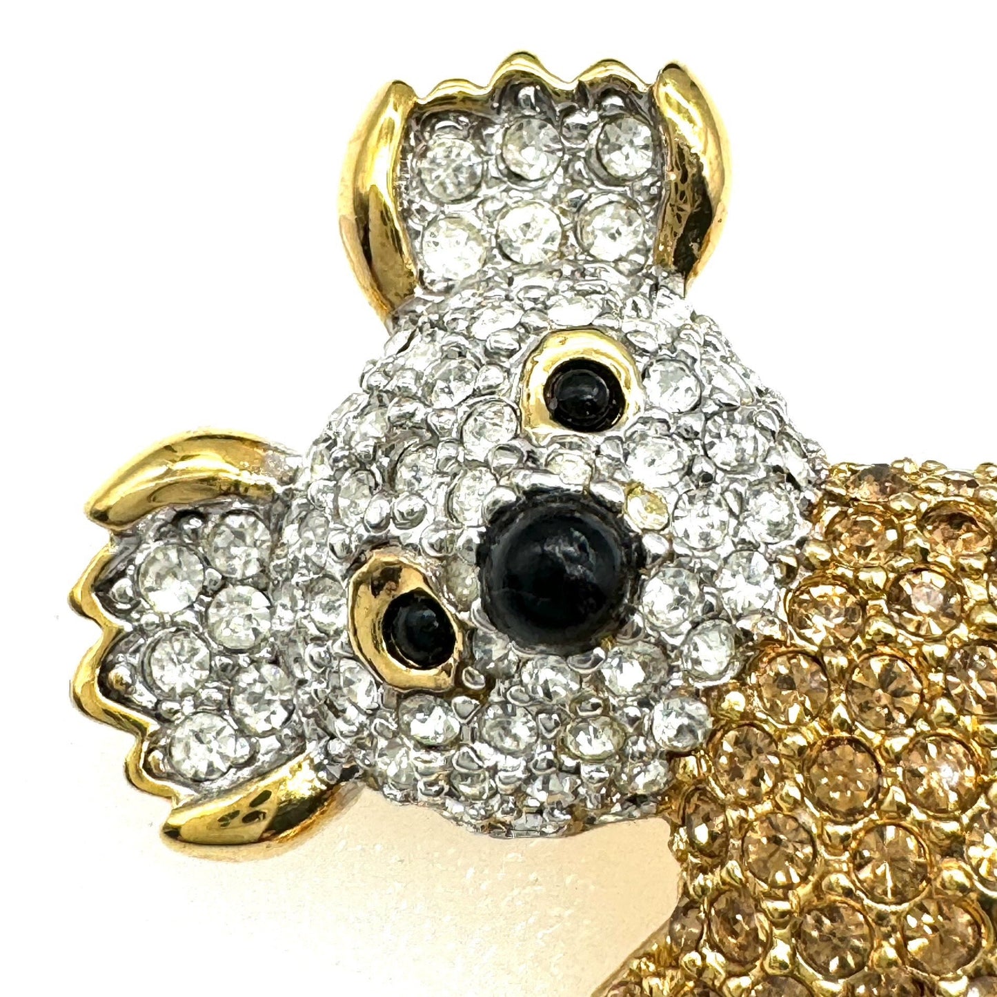 D'Orlan 22ct Triple Gold Plated Crystal Koala Brooch