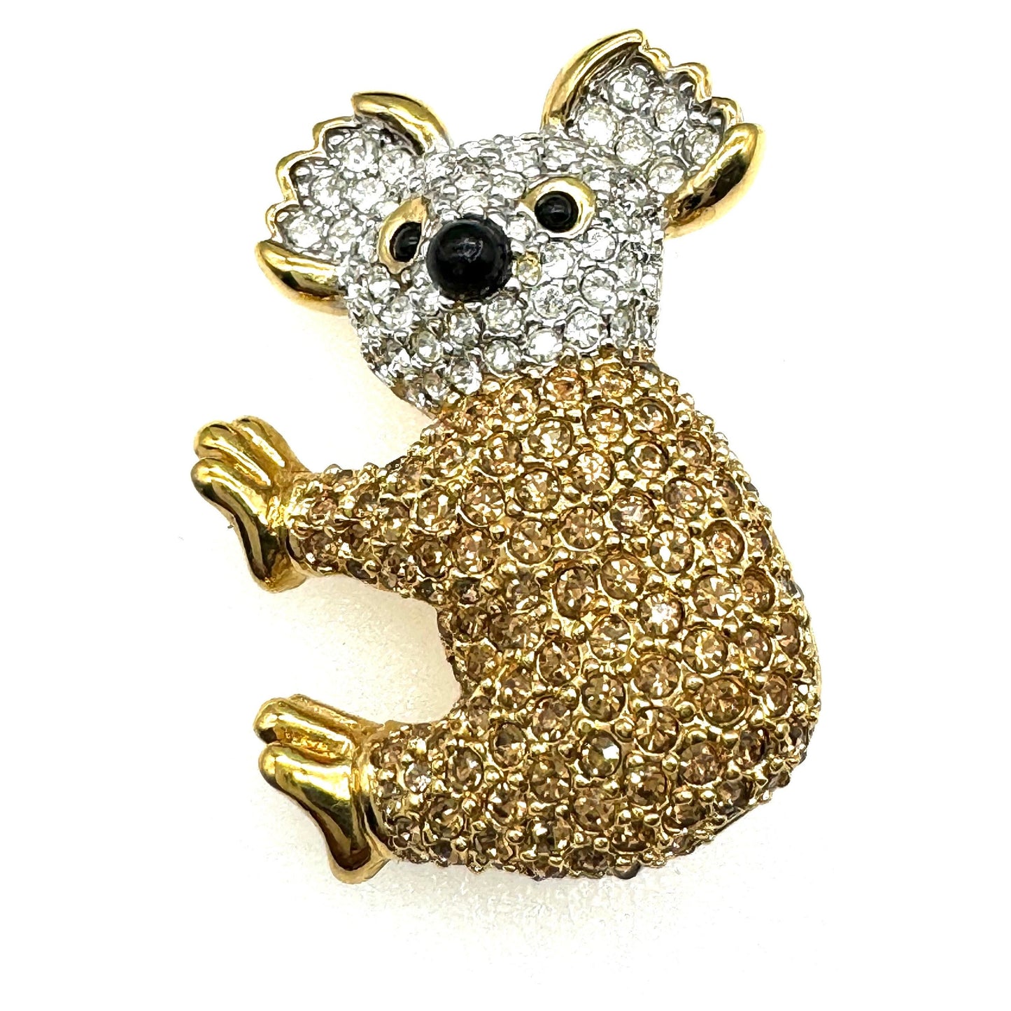 D'Orlan 22ct Triple Gold Plated Crystal Koala Brooch