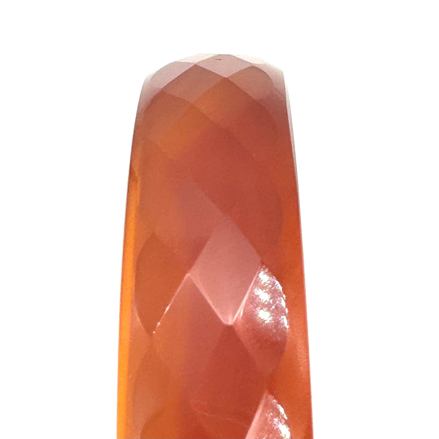 Carnelian Solid Single Piece Faceted Bangle