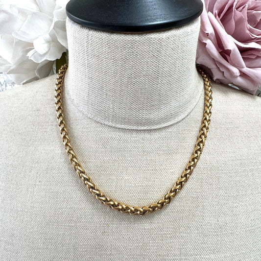 Monet Wheat Chain Gold Plated Necklace