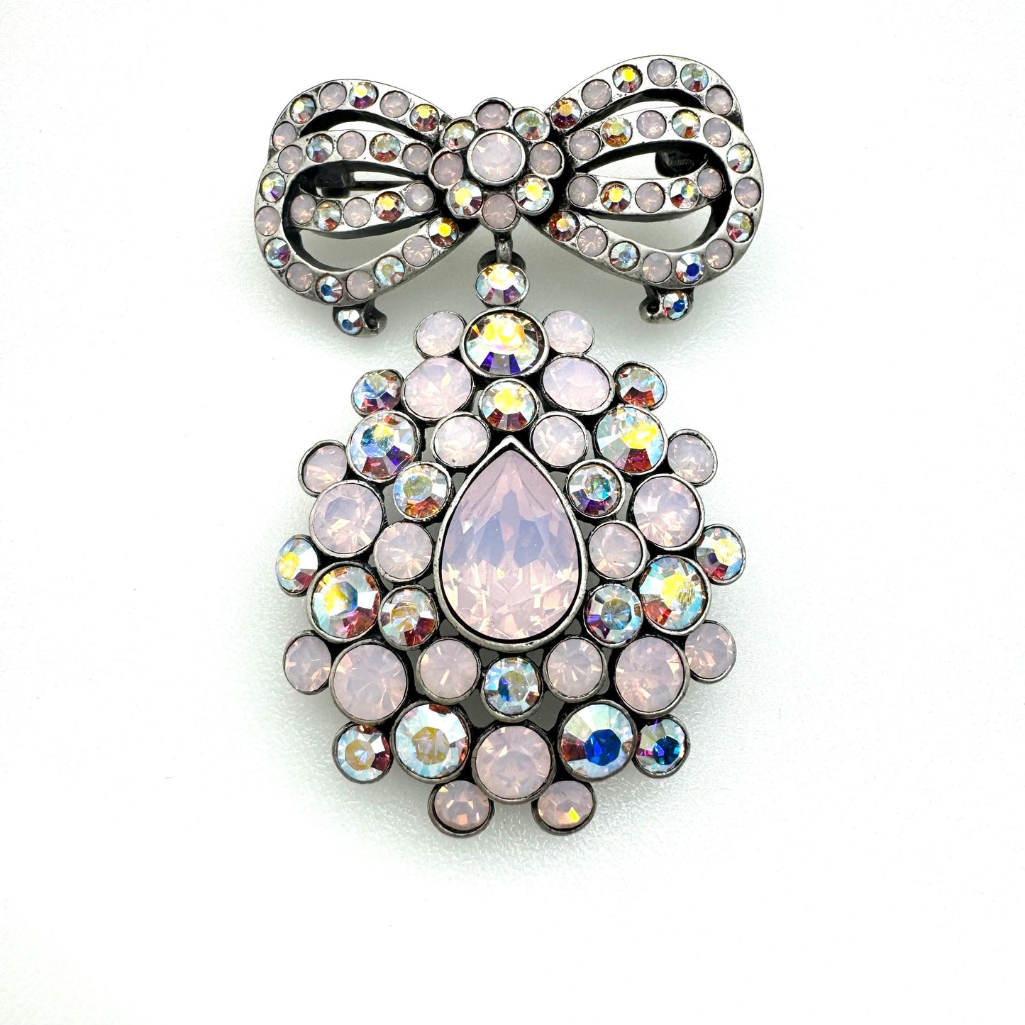 Monet Maltese Cross Inspired Faux Pearl and Swarovski Crystal Brooch