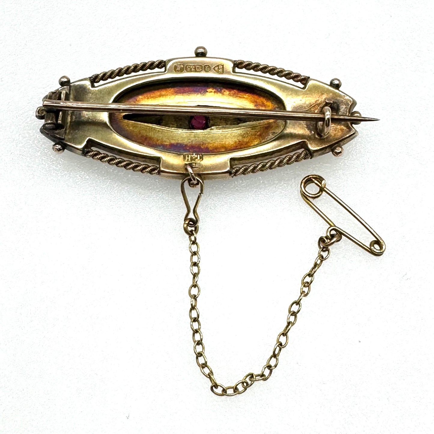 Edwardian Etruscan Revival 9ct 375 Gold Thomas Hale 1912 Chester Hallmark Brooch 4.5g