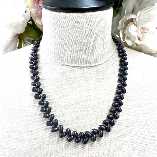 Vintage Peacock Freshwater Potato Pearl Necklace with Magnetic Clasp (Dyed)