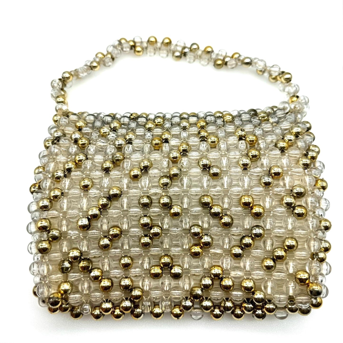 DH Evans For Oxford Street Made In Italy Lucite Beaded Single Flap Handbag