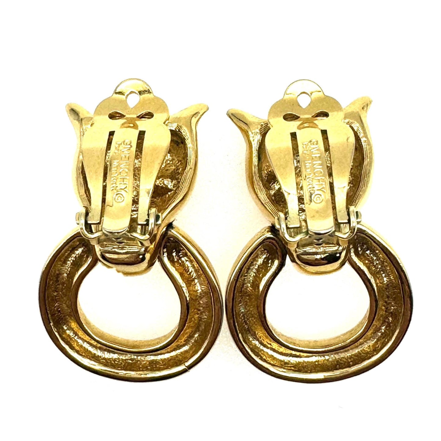 Givenchy Panther Door Knocker Clip On Earrings with Swarovski Emerald Crystal Eyes