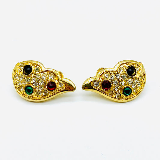 Etruscan/Gripoix Style Clip On Earrings