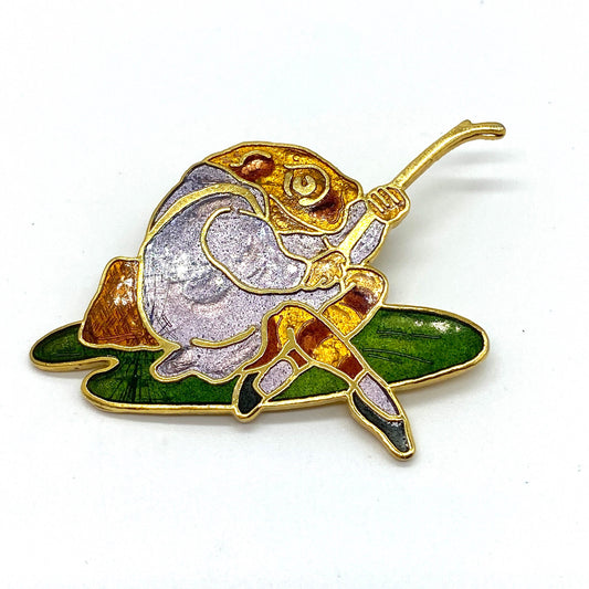 Broche cloisonnée par Fish FW &amp; Co