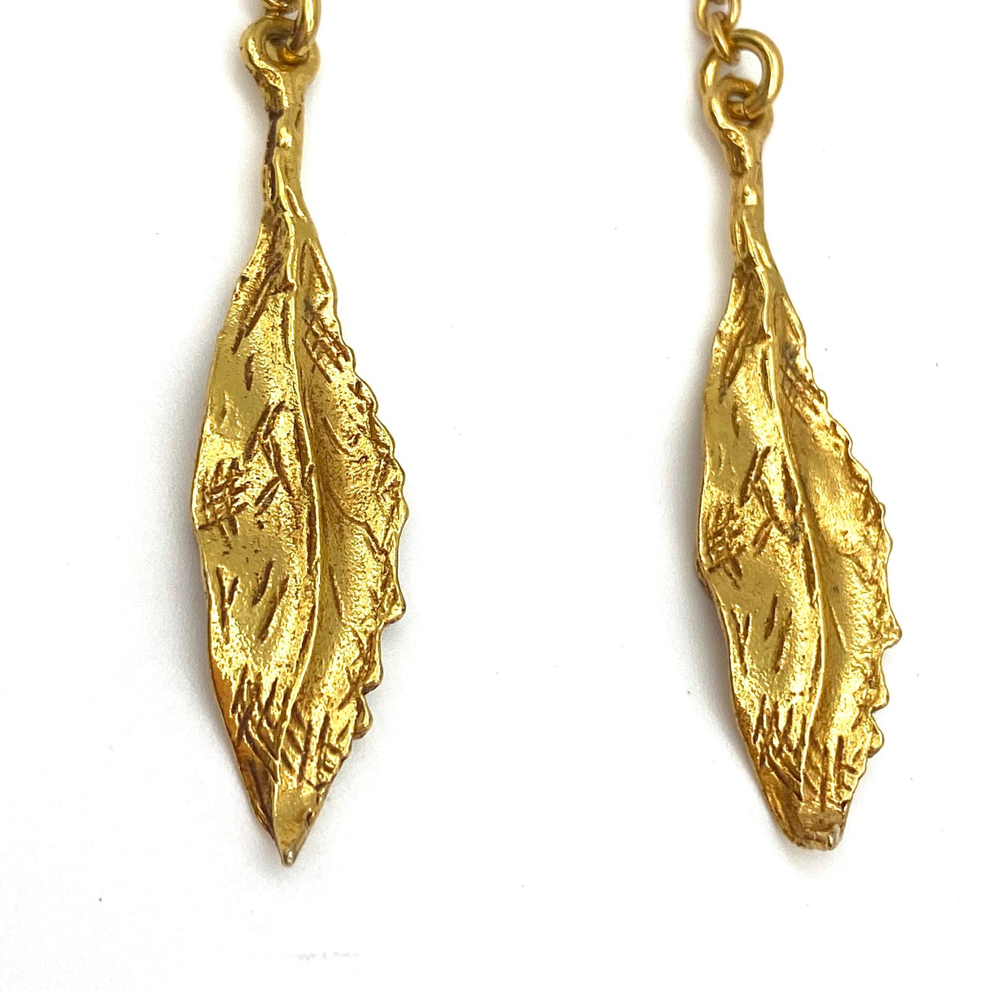 Xavier Loubens Haute Couture Gold 'Leaf' Dropper Earrings