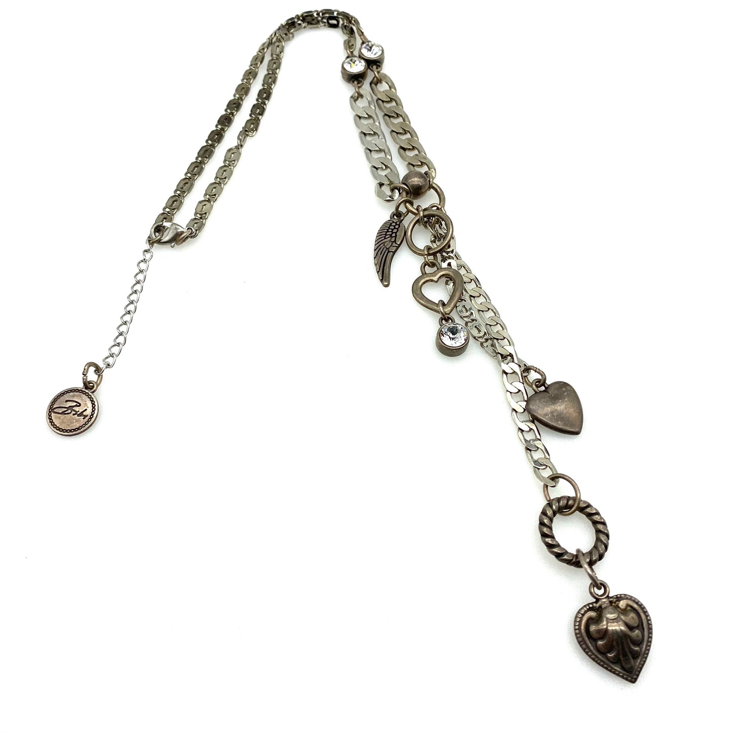 Bibi Bijoux Heart Charm Necklace with Swarovski Crystals