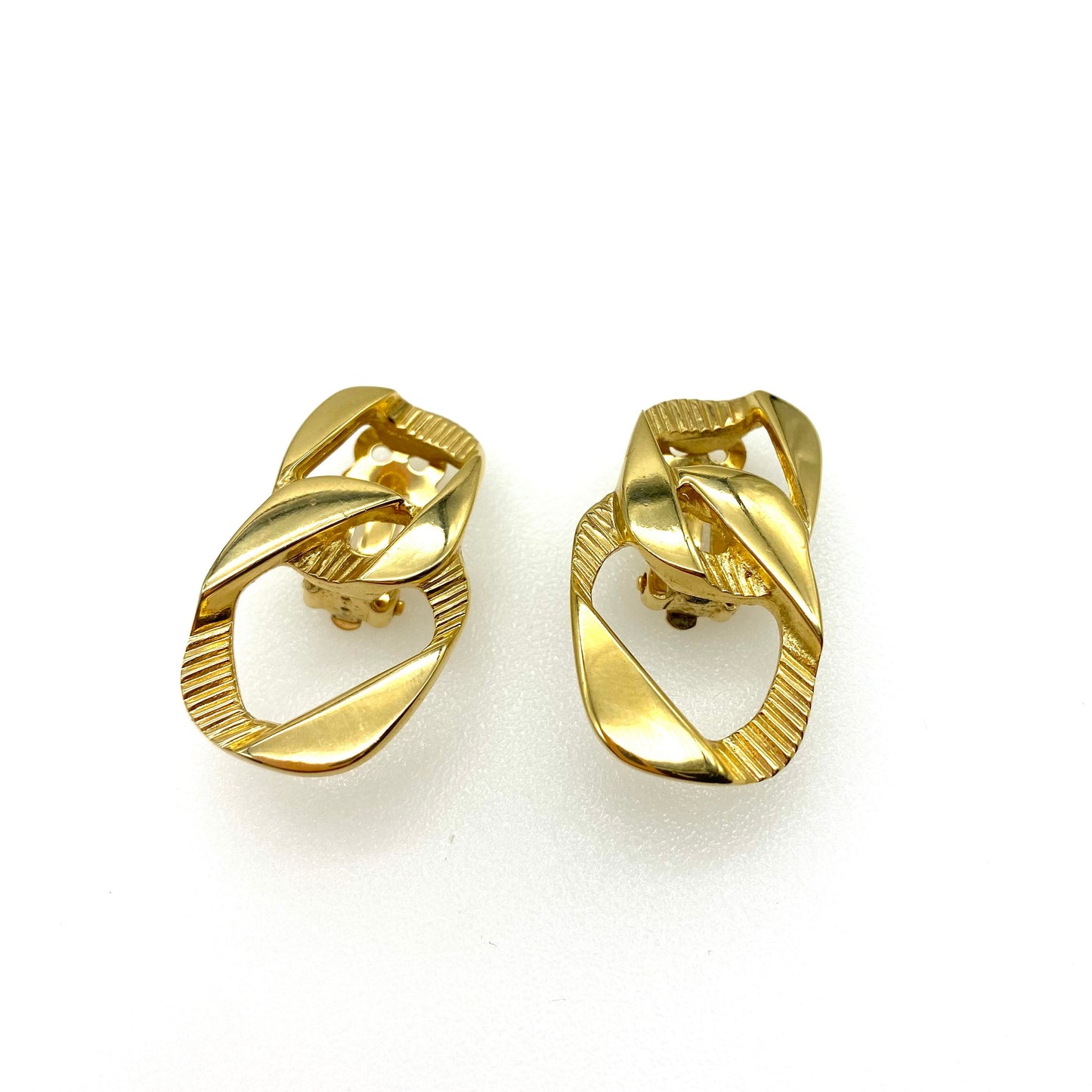 Givenchy Double Hoop Gold Plated Clip On Earrings