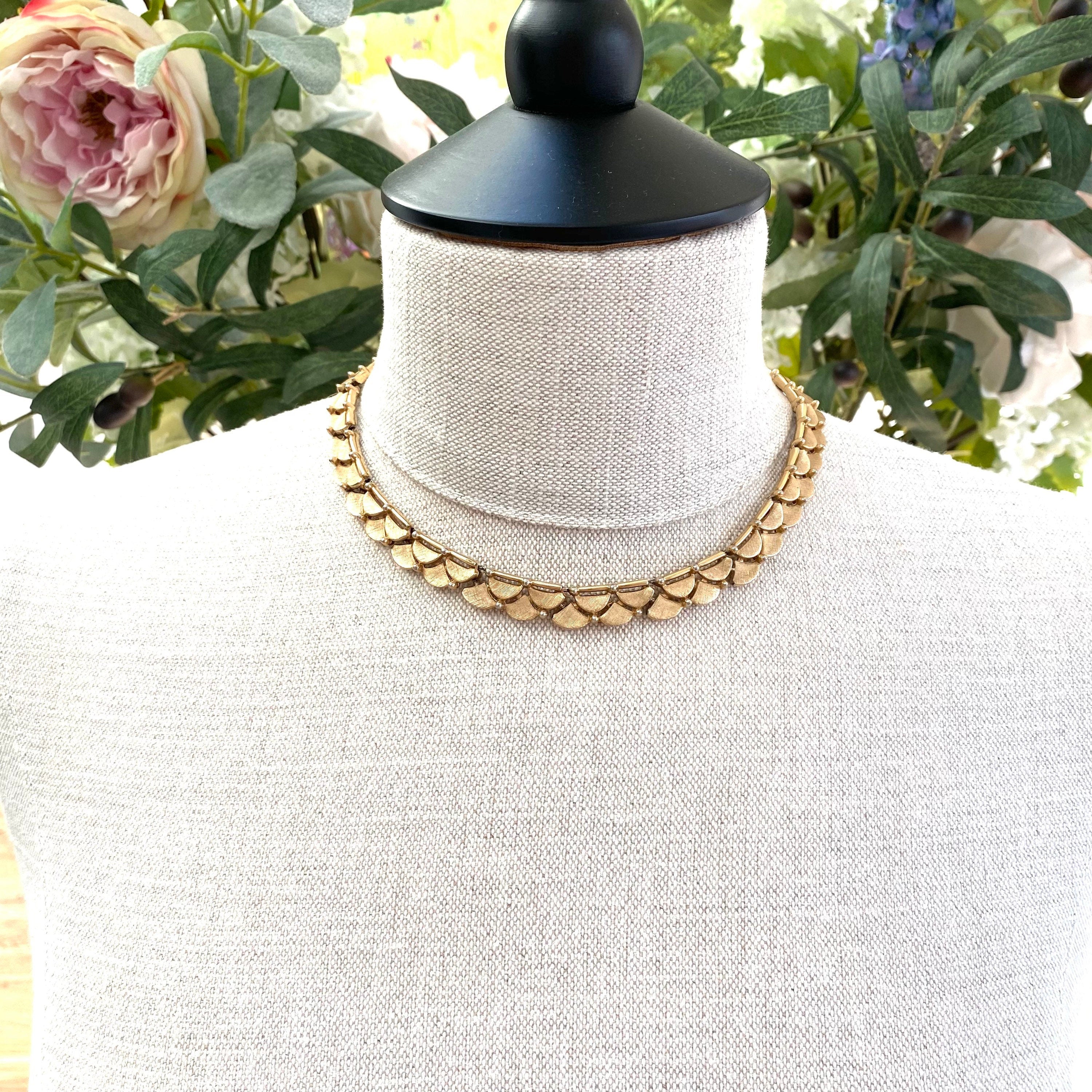 Trifari Brushed Gold Barrells ~ on sale Necklace