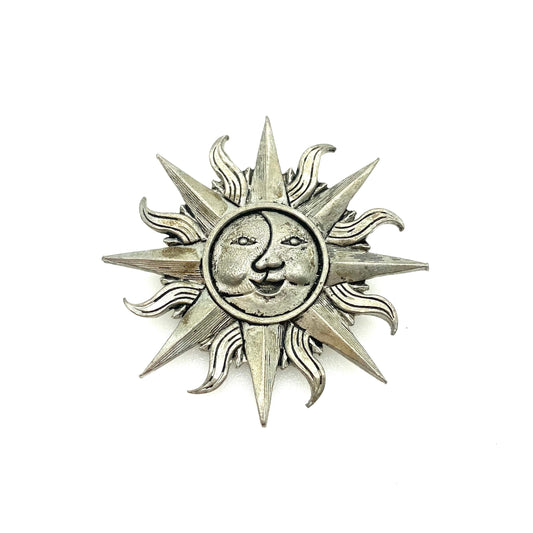 Broche Soleil et Lune signée 'Spiral Design 1993'