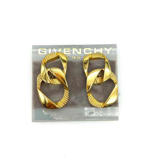 Boucles d'oreilles à clip plaquées or double créoles Givenchy