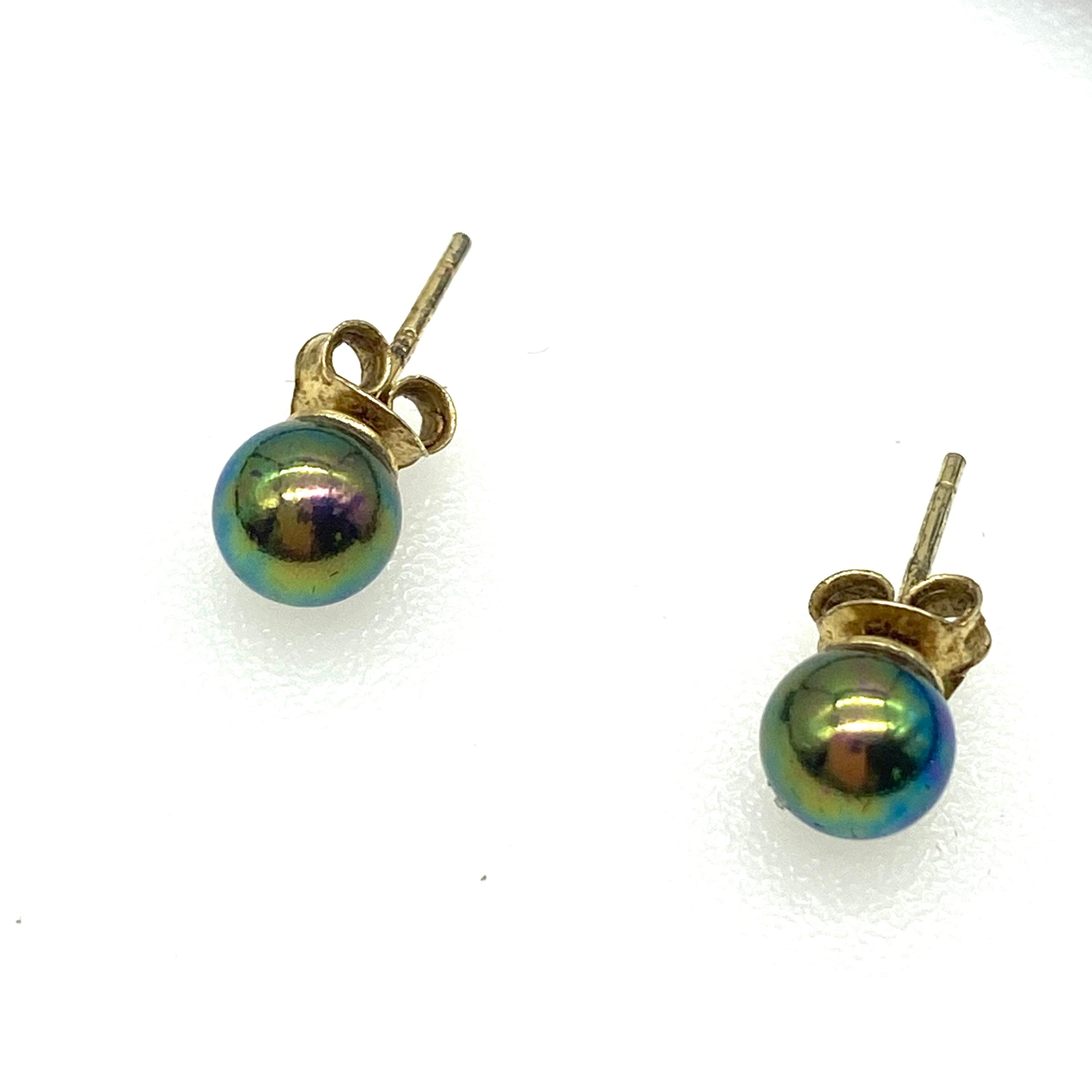 Majorica Pearl Earrings, Sterling Silver Organic Man Made Pearl Studs -  Macy's