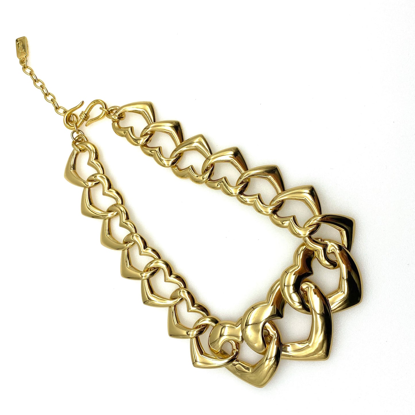 Yves Saint Laurent Gold Plated Open Heart Link Necklace