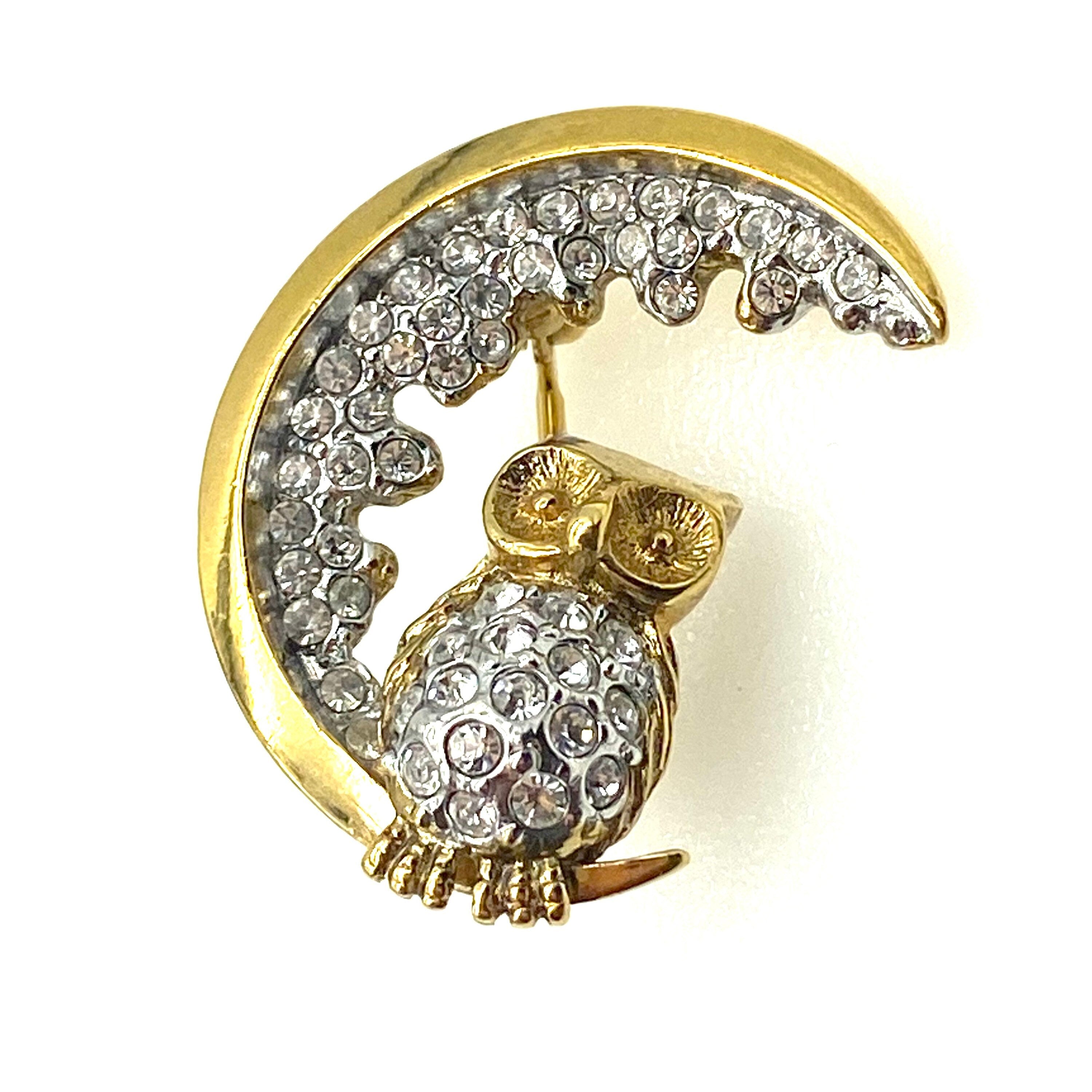 Attwood and Sawyer Owl in Moon Brooch – Bramble & Lily