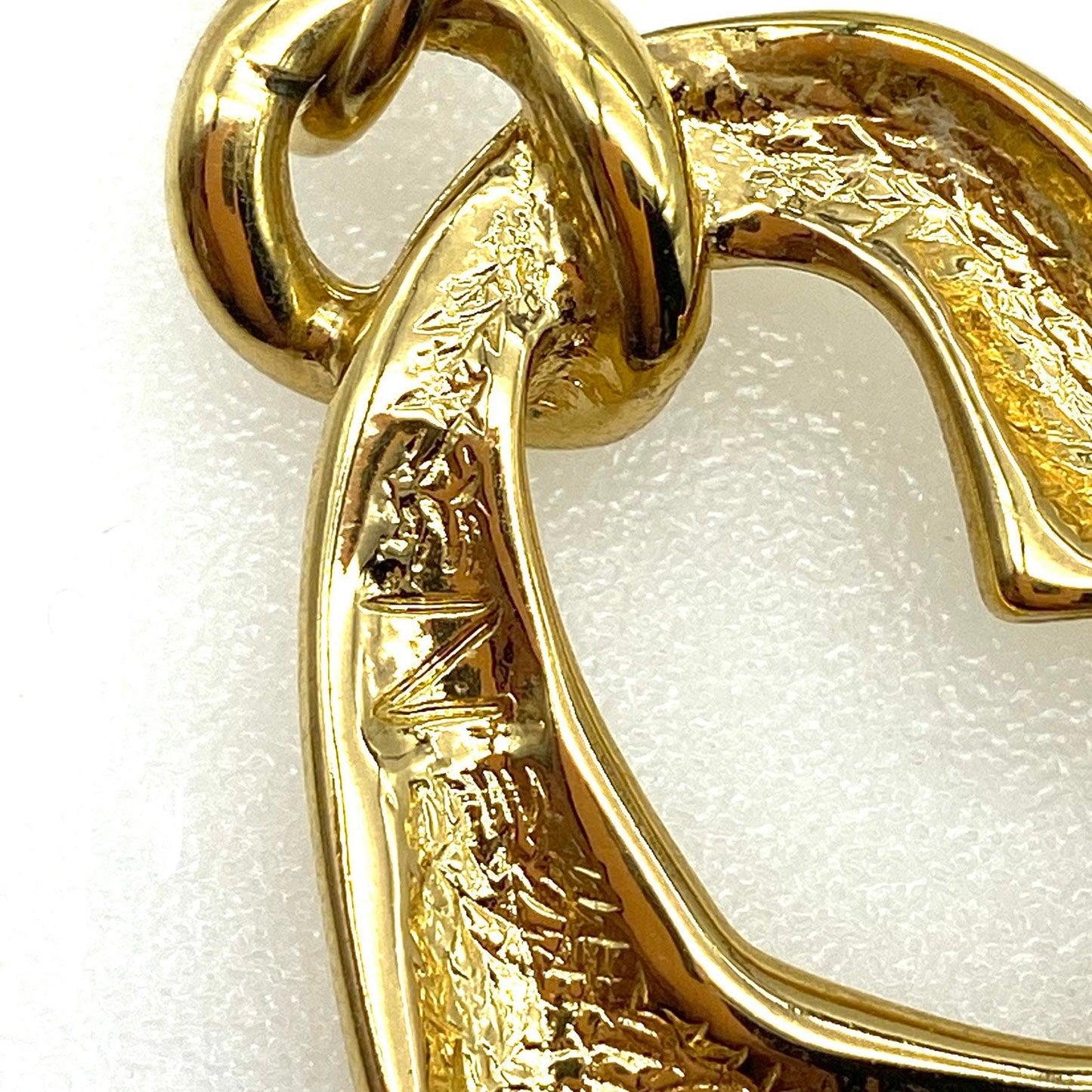 Yves Saint Laurent Gold Plated Open Heart Link Necklace