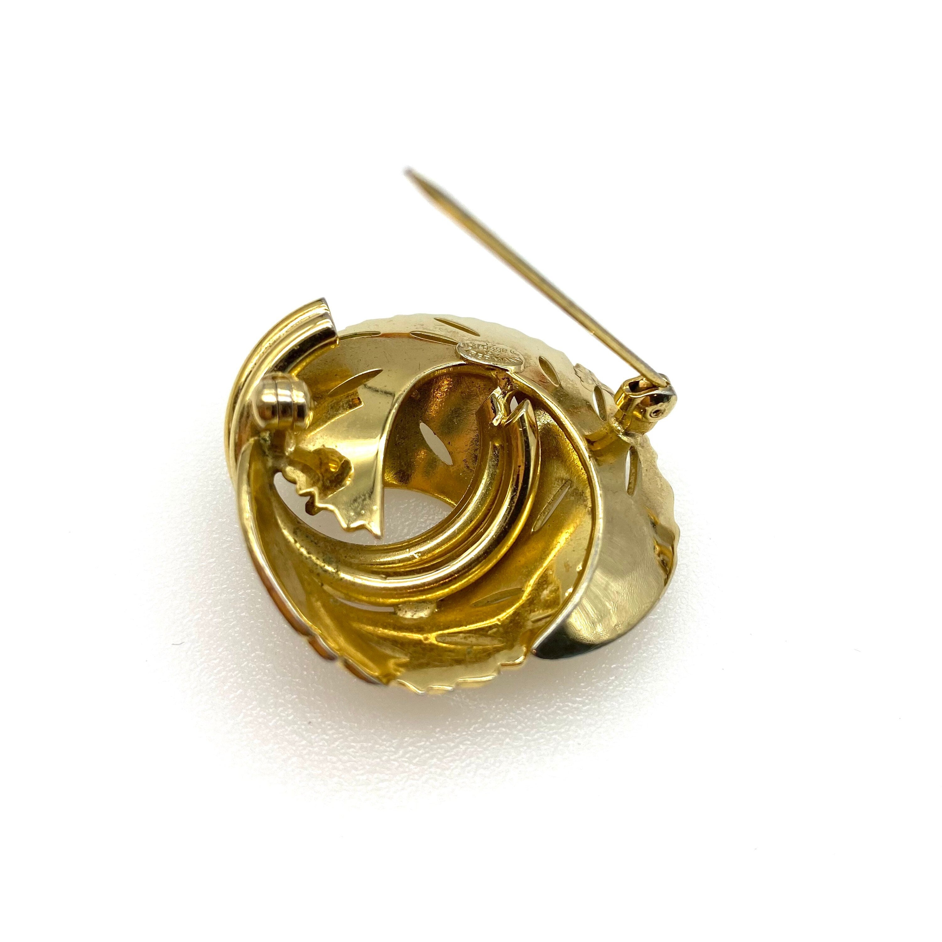 Grosse 1967 Germany Gold Plated Abstract Brooch – Bramble & Lily