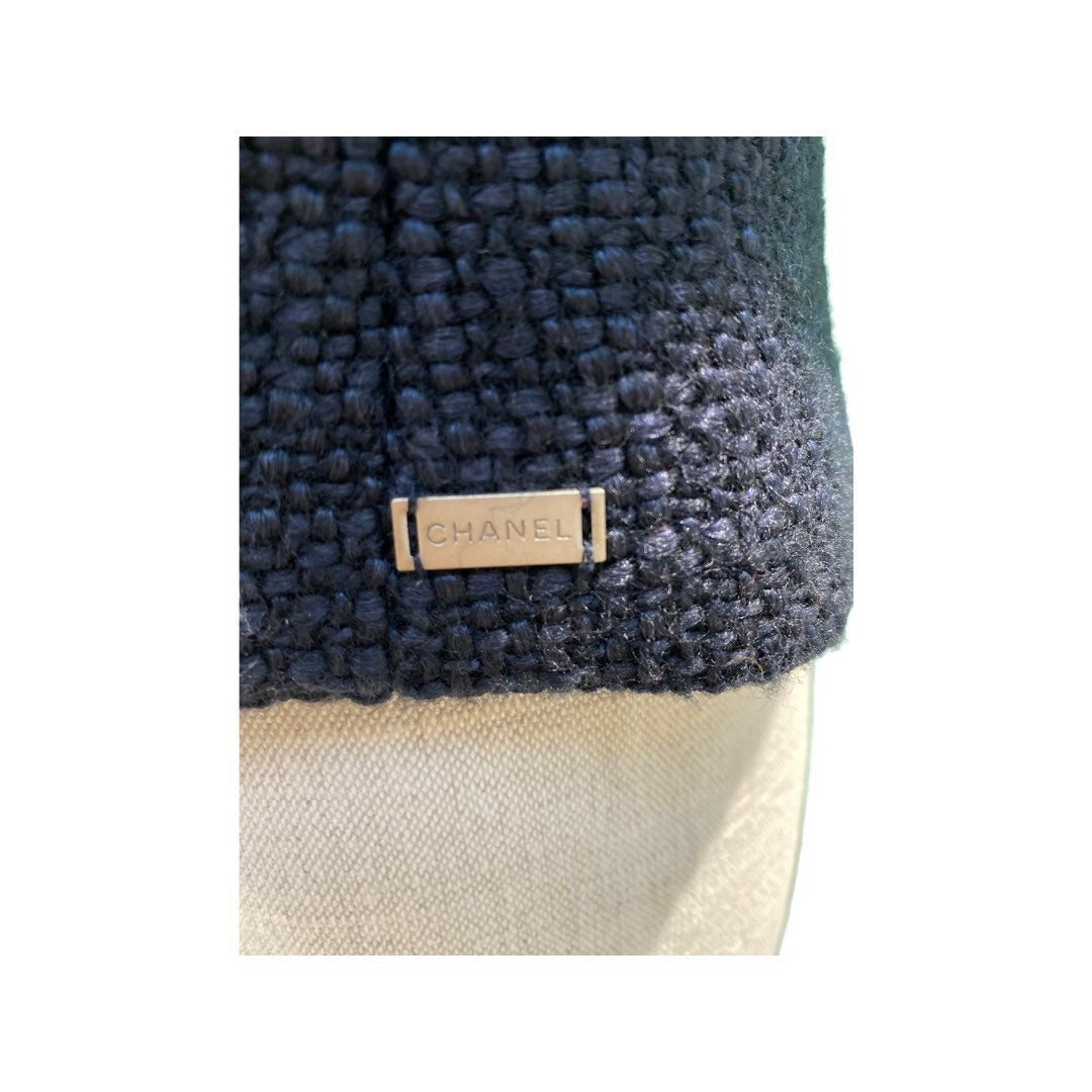 Chanel Made In France 2000 Automne Collection Navy Wool Mix Gilet zippé sans manches/Gilet UK Taille 6