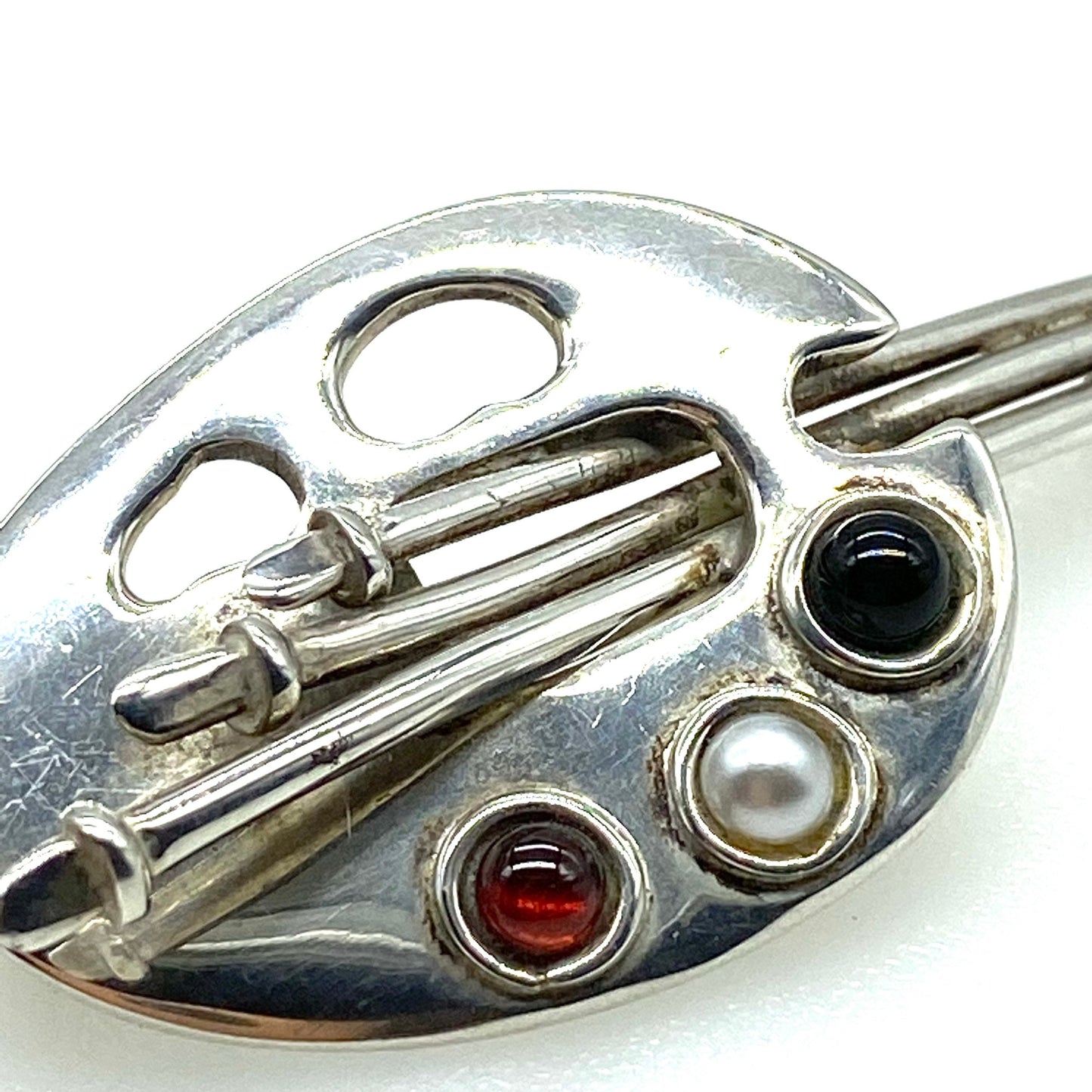 925 Silver Artist's Palette Brooch