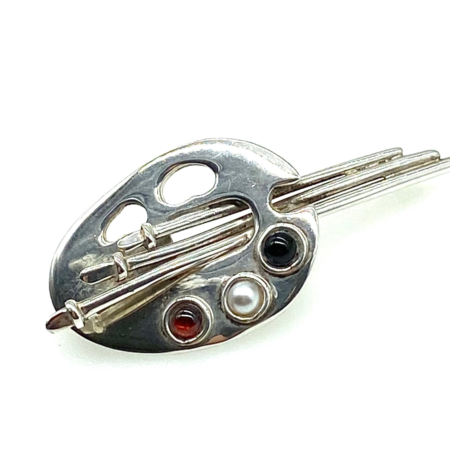 925 Silver Artist's Palette Brooch