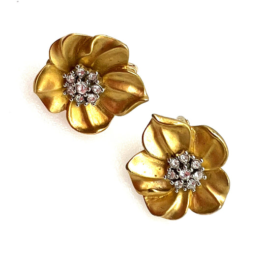 Boucles d'oreilles clip fleur Carolee