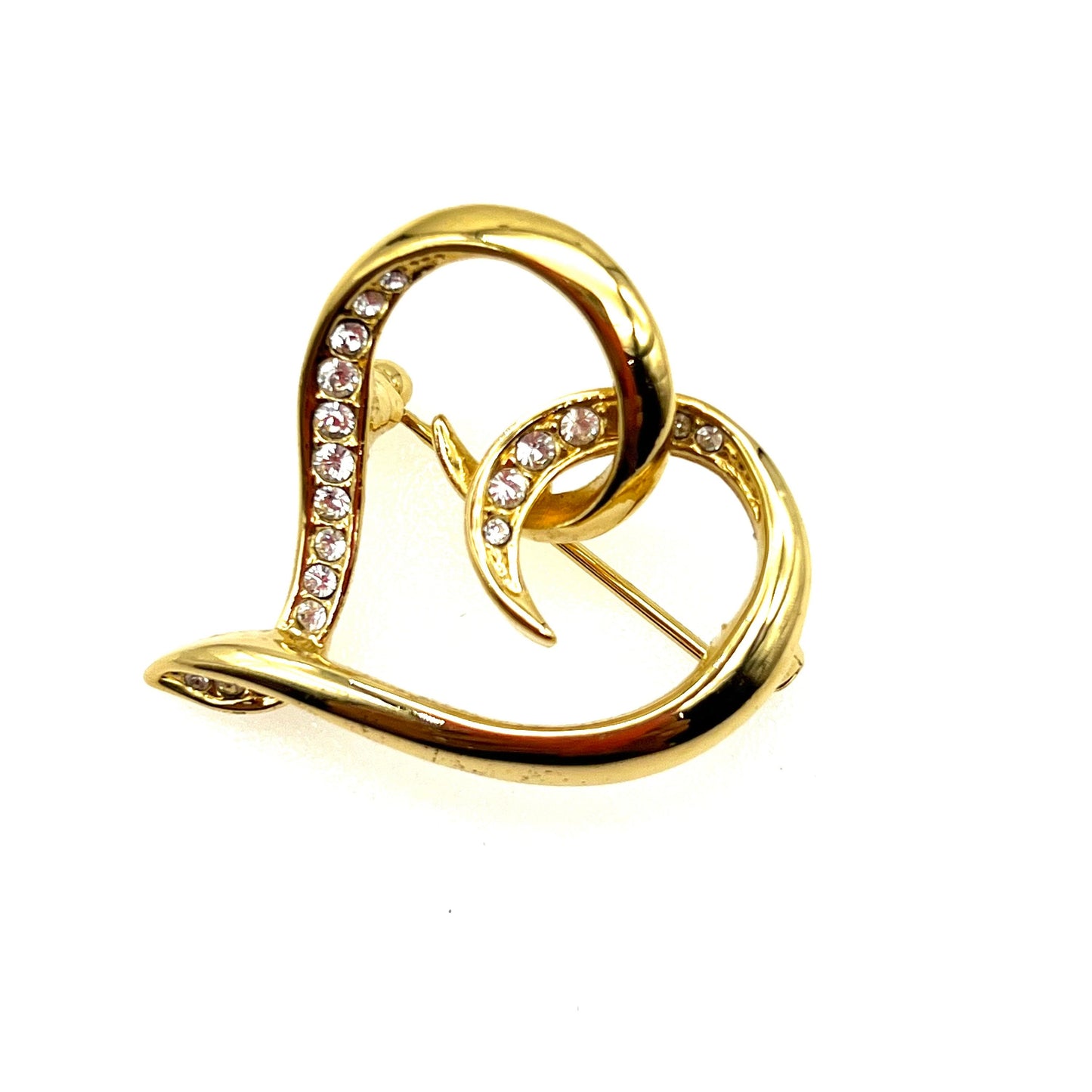 Attwood and Sawyer 22ct Gold Plated Open Heart Brooch