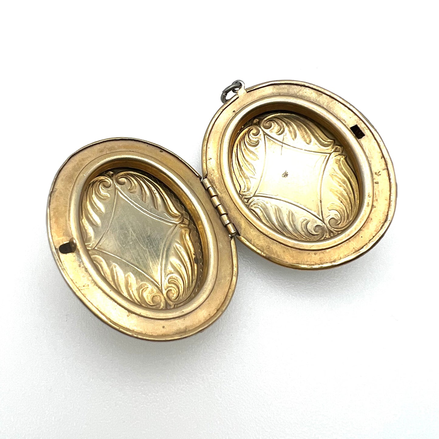 Silver Plated Double Sided Repousse Gilt Lined Large Locket