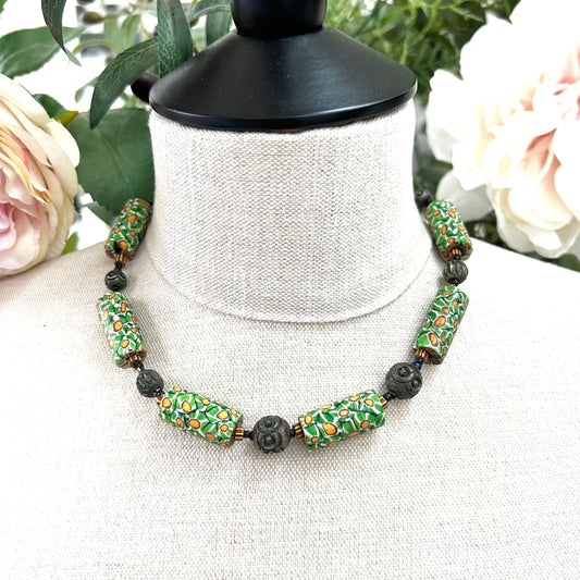 RARE African Trade Bead Millefiori Necklace