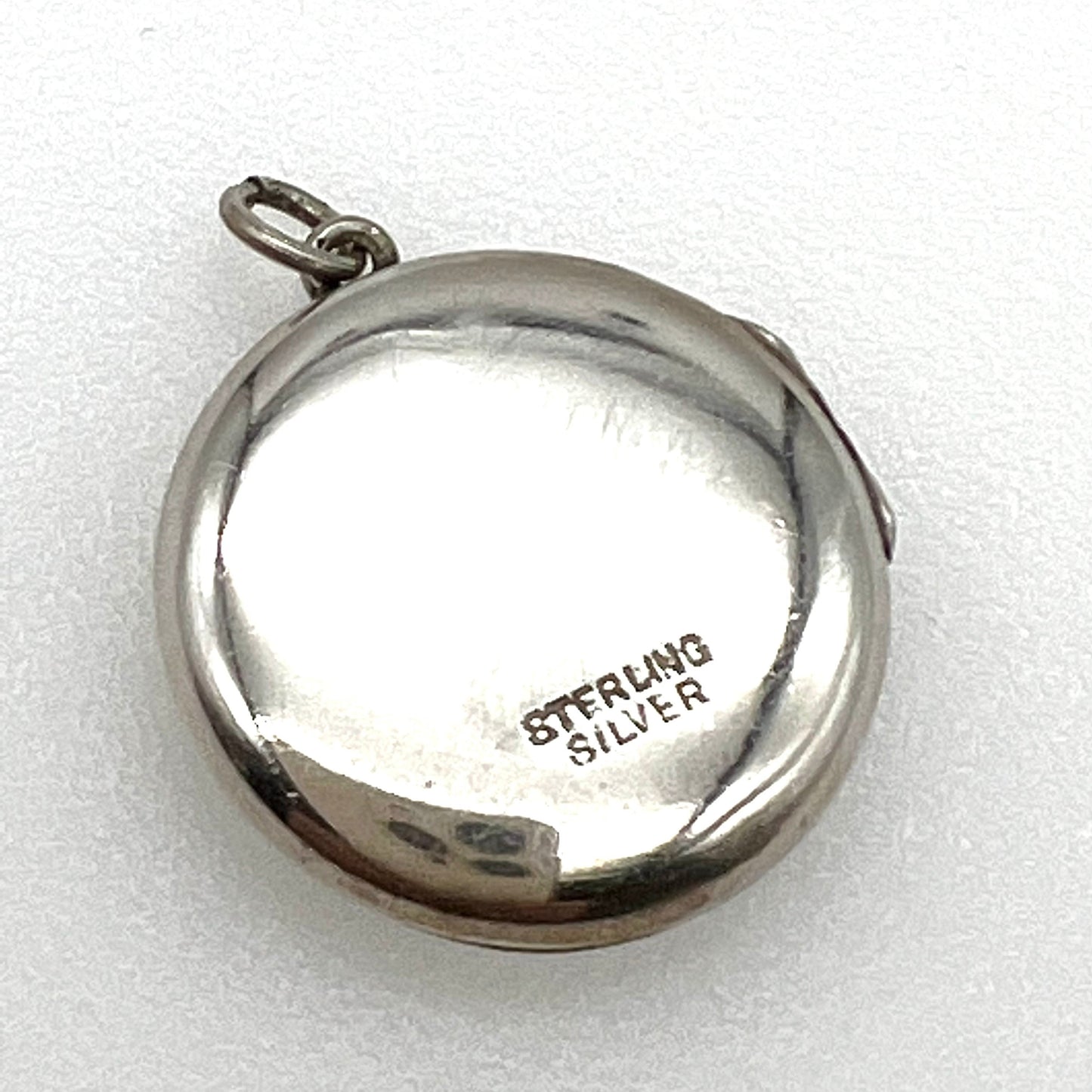 Sterling Silver Round Locket with Foliate Engraving