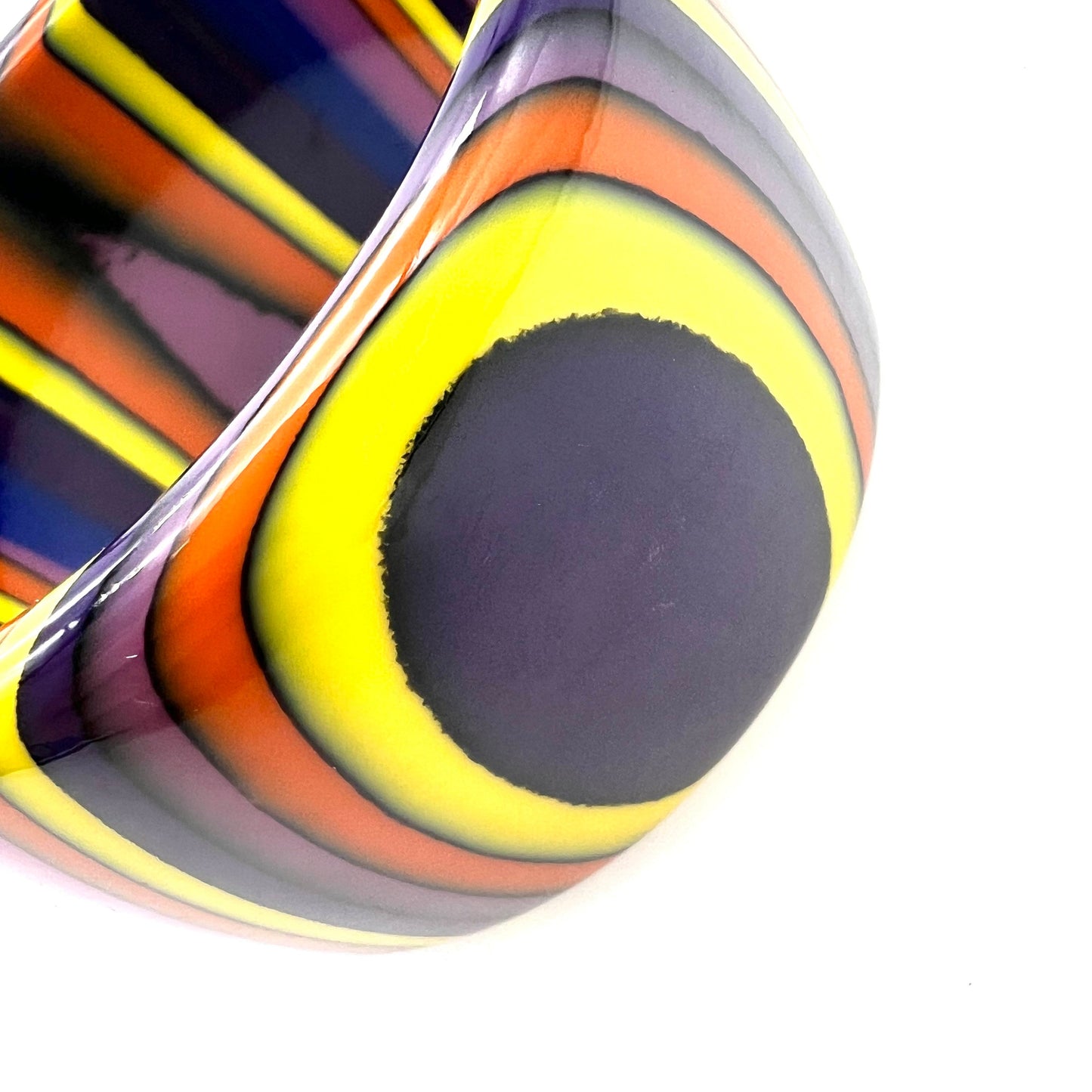 Unsigned Plastic Resin Striped Multi Colour Pop Art Bangle