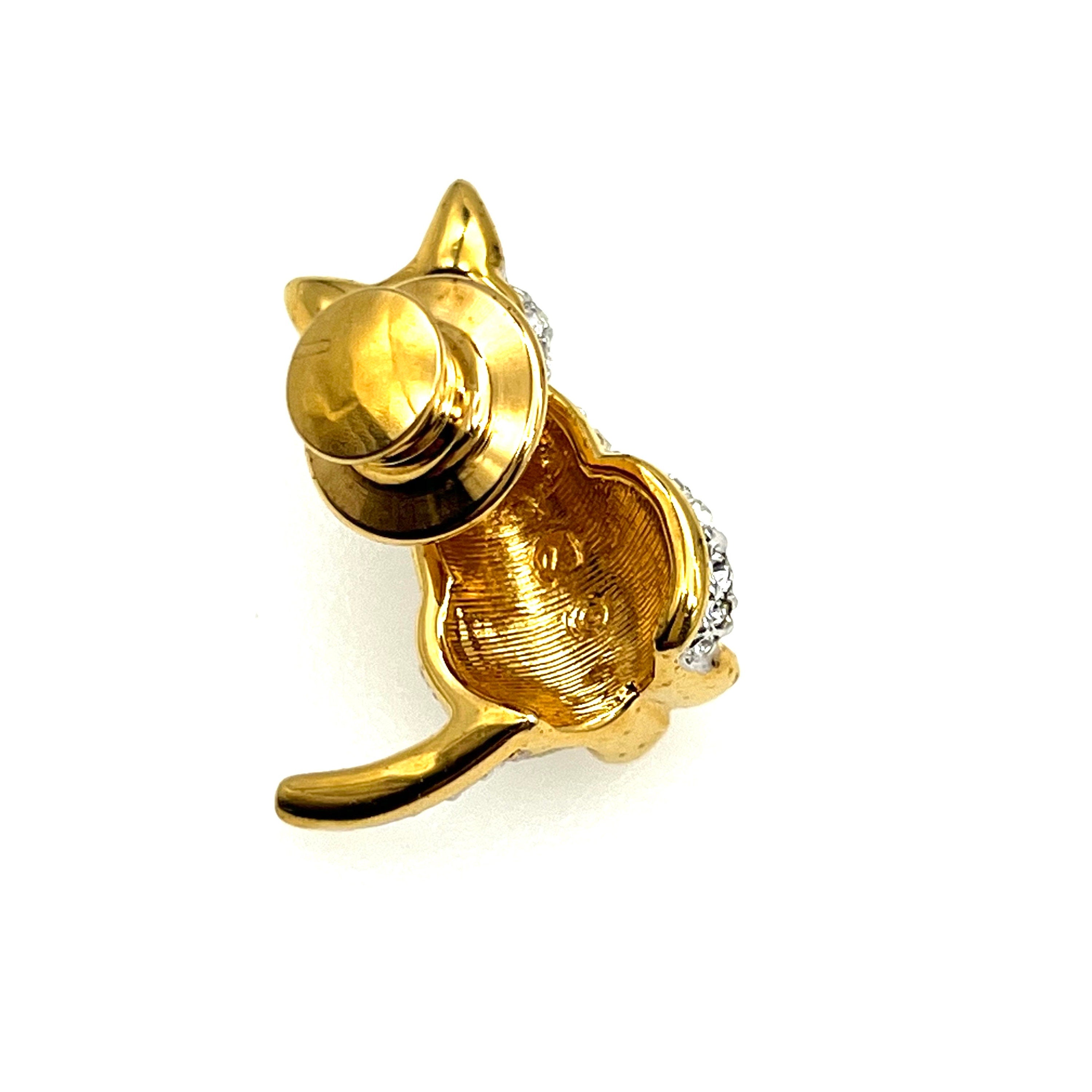 Swarovski crystal discount cat pin