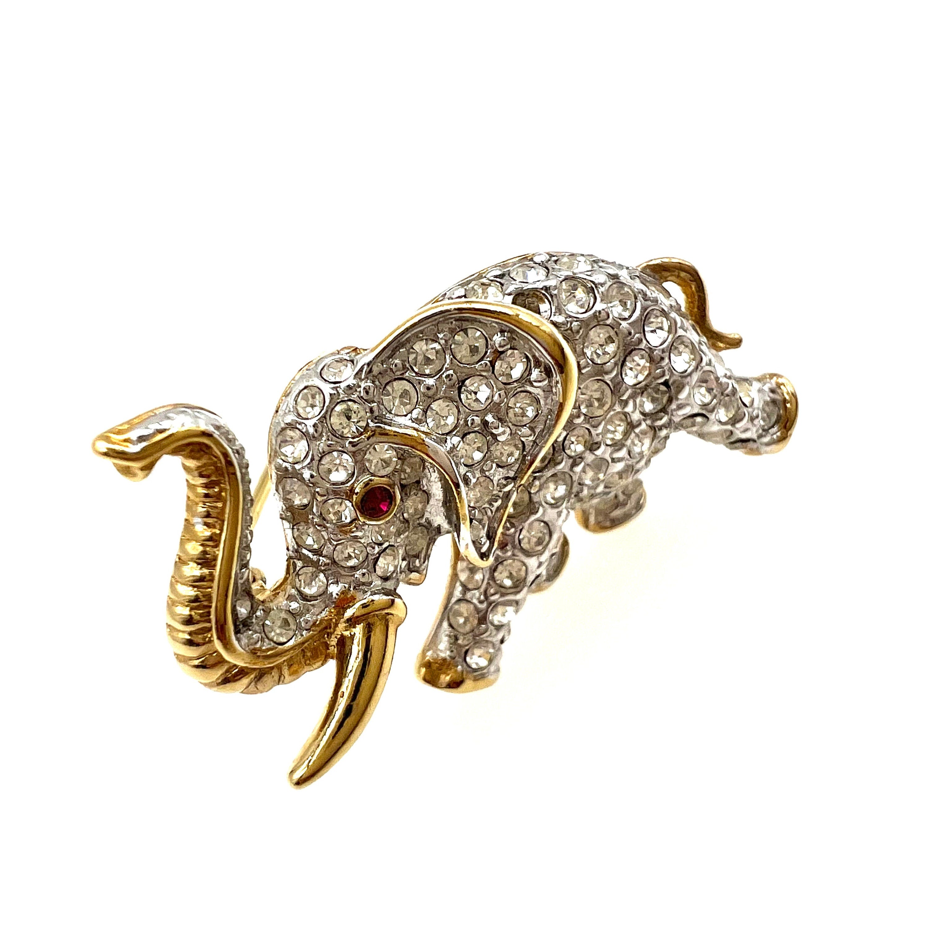 Swarovski crystal on sale elephant brooch