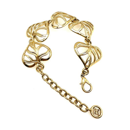 Givenchy Grand bracelet à maillons en forme de cœur ajouré avec rallonge