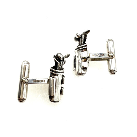 Carr's Of Sheffield Fully Hallmarked 925 Silver Golf Cufflinks