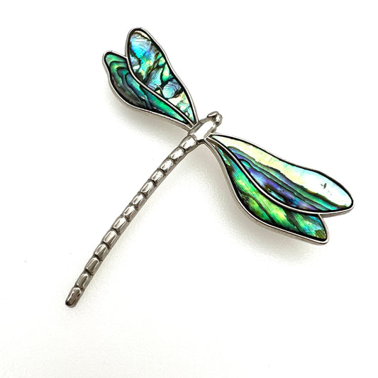 Nuri Abalone Dragonfly Brooch