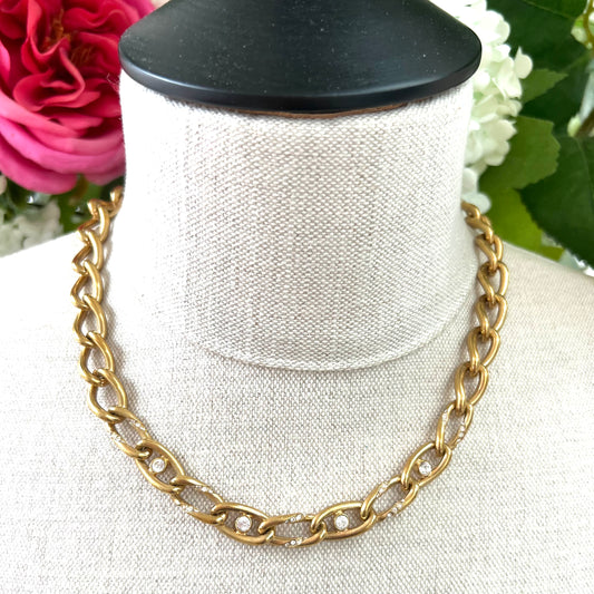 Givenchy Swarovski Crystal Accent Large Curb Chain